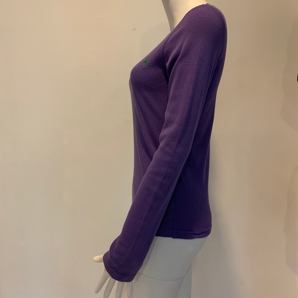 Ralph Lauren Sport Long Sleeve Purple Crewneck, Size Medium, Preppy, Classic - Picture 4 of 8